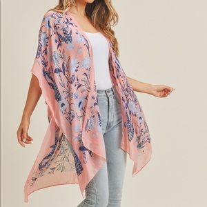 NWT Pink & Blue Floral Kimono